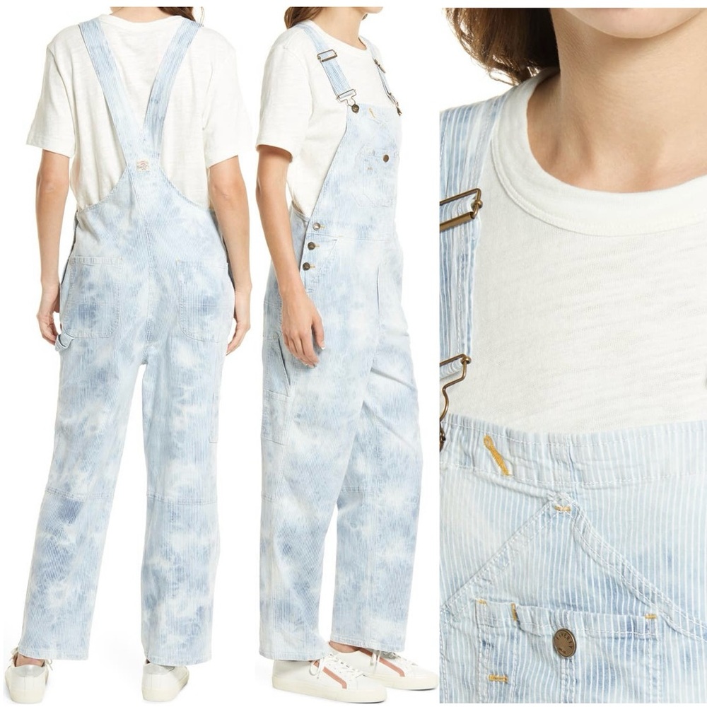 Faherty mechanic stripe overalls- size large